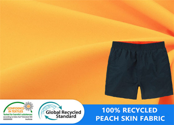 100% Recycled PET Twill Peach Skin Waterproof Beach Short Apron Fabric