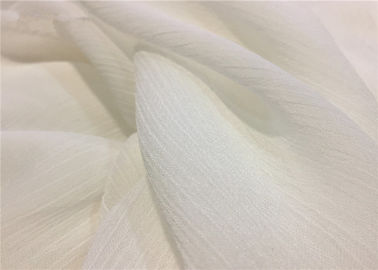 Silk - Like Smooth Lightweight Chiffon Fabric , 50D Bright Pleated Chiffon Fabric