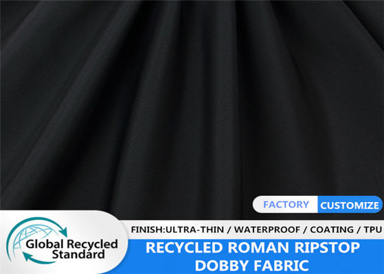 Rome Ripstop Recycled Polyester Fabric Pongee Soft Handfeel 50GSM Spring Coat Lining Material