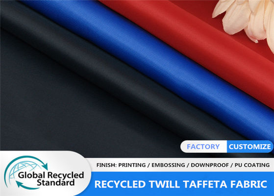 230T Twill Taffeta Fabric Polyester Tear Proof Suits Lining Recycled PET Fabric