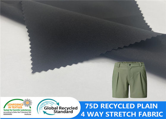 92% Recycled Polyester 8% Spandex Plain 75D 4 Way Stretch Fabric  Quick Dry Fabric