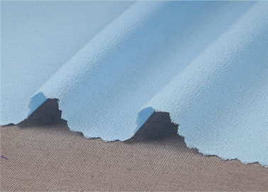 100% Polyester Soft Light Blue Chiffon Fabric Breathable For Summer Dress / Pants