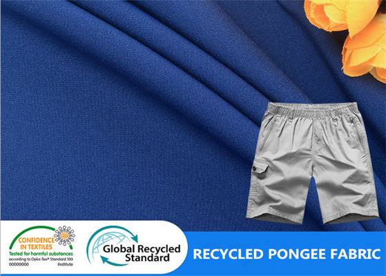 Mechanical Stretch Dyed 80GSM Recycled PET Fabric For Sports Pants